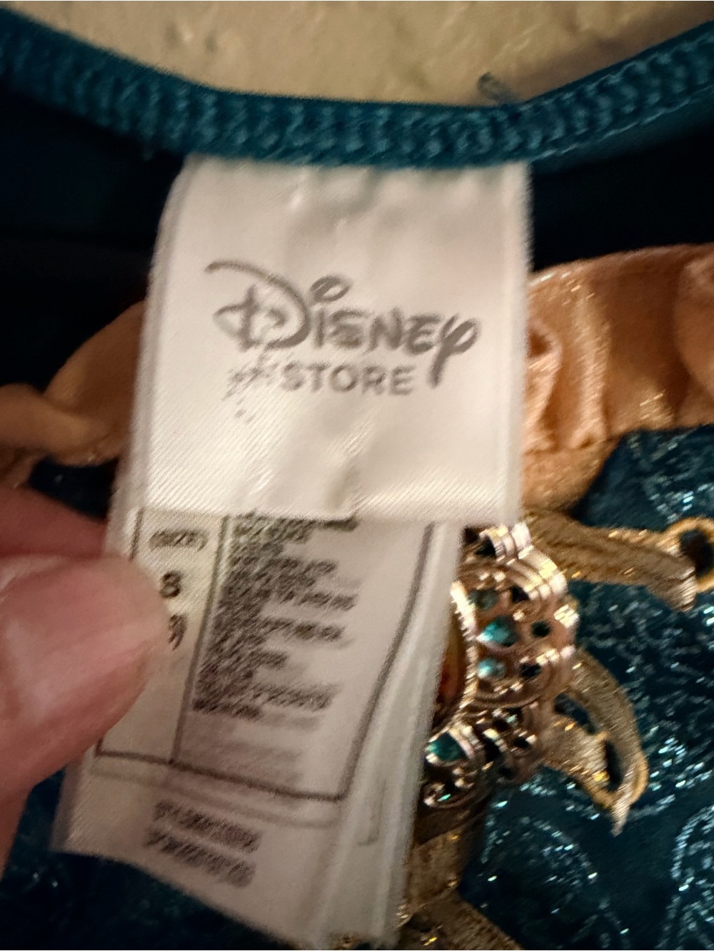 Vintage Disney Merida Teal and Gold Princess Costume Dress - Picture 2 of 5